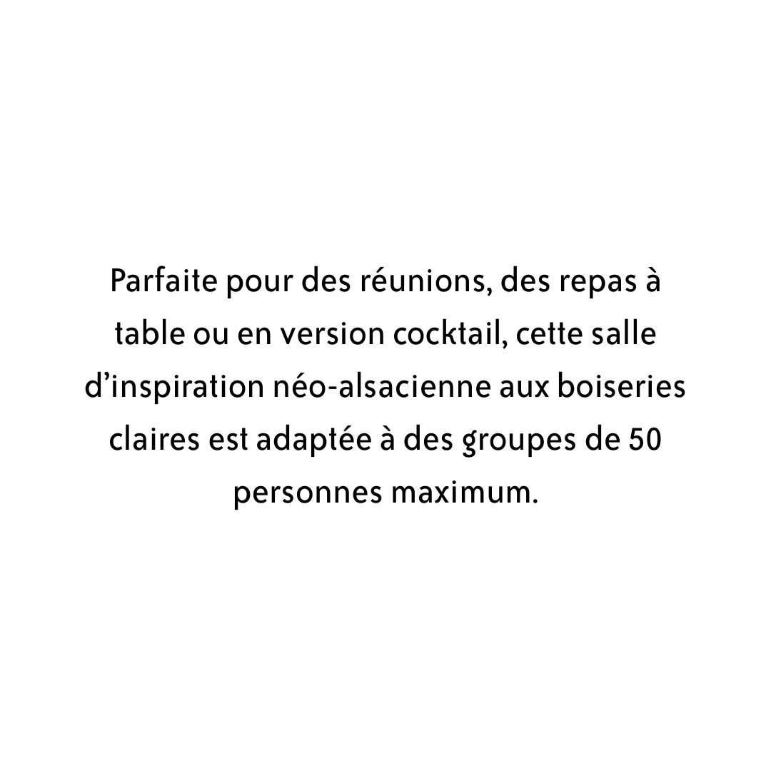 Salle alsacienne réunion repas à table ou cocktail
